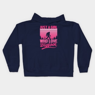 Girl Who Loves Bigfoot Kids Hoodie